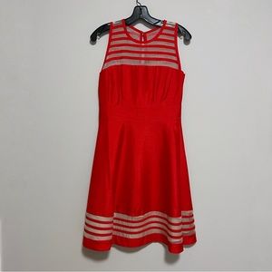 Just Taylor Red Silk Cocktail Dress